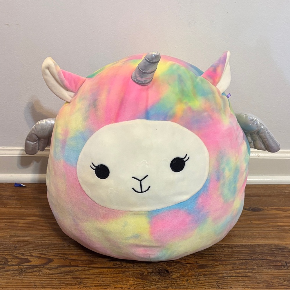 Squishmallows Pastel Tie-Dye Unicorn Pillow